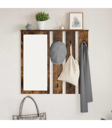 vidaXL Wall-Mounted Coat Rack with Shelf Smoked oak 84 x 10 x 80 cm