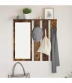 vidaXL Wall-Mounted Coat Rack with Shelf Smoked oak 84 x 10 x 80 cm
