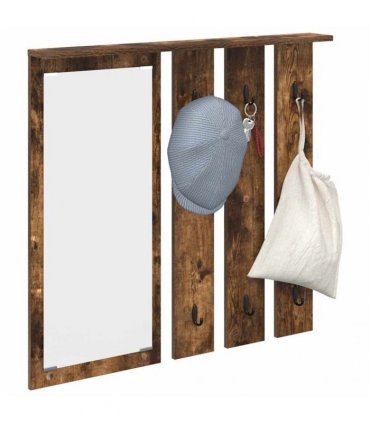 vidaXL Wall-Mounted Coat Rack with Shelf Smoked oak 84 x 10 x 80 cm