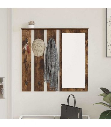 vidaXL Wall-Mounted Coat Rack with Shelf Smoked oak 84 x 10 x 80 cm