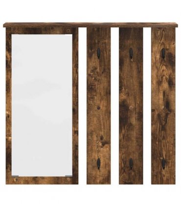vidaXL Wall-Mounted Coat Rack with Shelf Smoked oak 84 x 10 x 80 cm