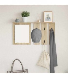 vidaXL Wall-Mounted Coat Rack with Shelf Sonoma oak 85 x 10 x 45 cm