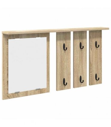 vidaXL Wall-Mounted Coat Rack with Shelf Sonoma oak 85 x 10 x 45 cm
