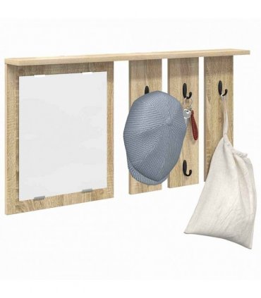 vidaXL Wall-Mounted Coat Rack with Shelf Sonoma oak 85 x 10 x 45 cm