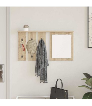 vidaXL Wall-Mounted Coat Rack with Shelf Sonoma oak 85 x 10 x 45 cm