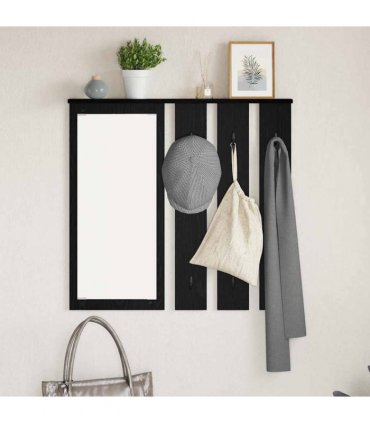 vidaXL Wall-Mounted Coat Rack with Shelf Black oak 84 x 10 x 80 cm