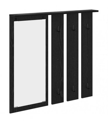 vidaXL Wall-Mounted Coat Rack with Shelf Black oak 84 x 10 x 80 cm