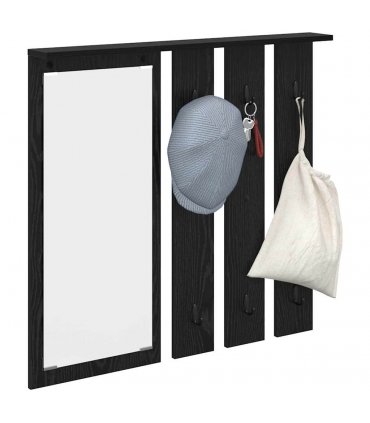 vidaXL Wall-Mounted Coat Rack with Shelf Black oak 84 x 10 x 80 cm