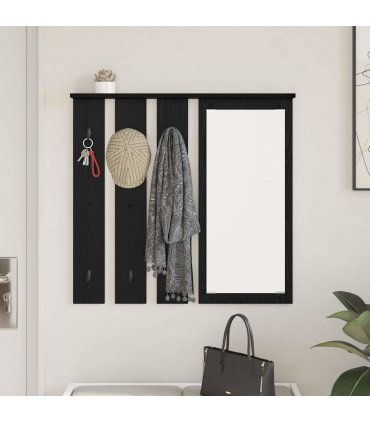 vidaXL Wall-Mounted Coat Rack with Shelf Black oak 84 x 10 x 80 cm