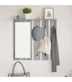 vidaXL Wall-Mounted Coat Rack with Shelf Grey sonoma 84 x 10 x 80 cm