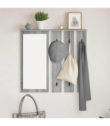 vidaXL Wall-Mounted Coat Rack with Shelf Grey sonoma 84 x 10 x 80 cm