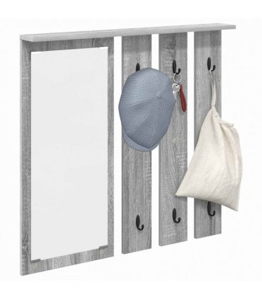 vidaXL Wall-Mounted Coat Rack with Shelf Grey sonoma 84 x 10 x 80 cm