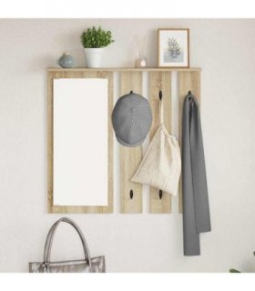 vidaXL Wall-Mounted Coat Rack with Shelf Sonoma oak 84 x 10 x 80 cm