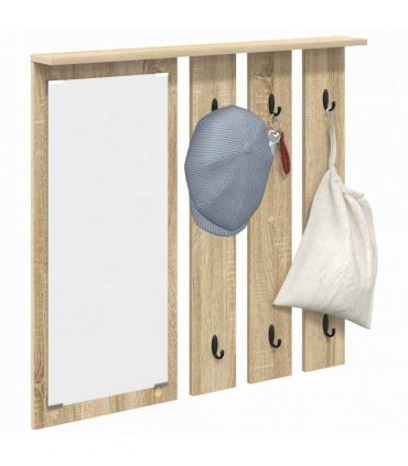 vidaXL Wall-Mounted Coat Rack with Shelf Sonoma oak 84 x 10 x 80 cm