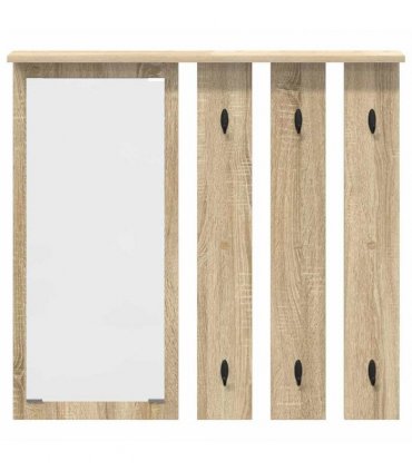 vidaXL Wall-Mounted Coat Rack with Shelf Sonoma oak 84 x 10 x 80 cm