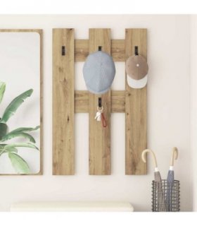 vidaXL Wall-Mounted Coat Rack Wall-mounted Artisan Oak 65 x 3 x 100 cm