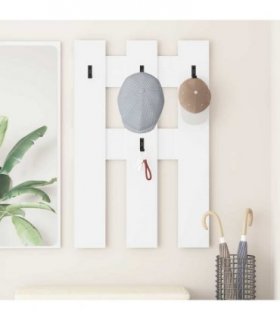 vidaXL Wall-Mounted Coat Rack White 65 x 3 x 100 cm Engineered wood