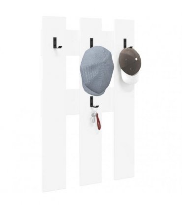 vidaXL Wall-Mounted Coat Rack White 65 x 3 x 100 cm Engineered wood