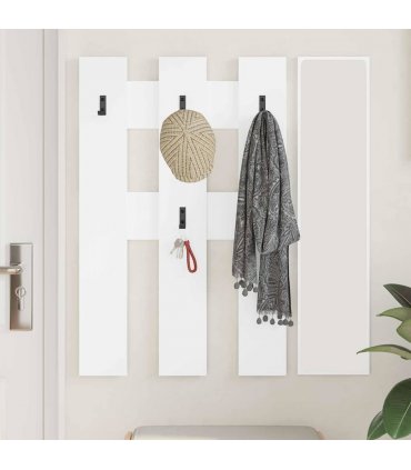 vidaXL Wall-Mounted Coat Rack White 65 x 3 x 100 cm Engineered wood