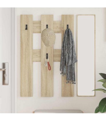 vidaXL Wall-Mounted Coat Rack Wall-mounted Sonoma Oak 65 x 3 x 100 cm