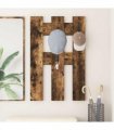 vidaXL Wall-Mounted Coat Rack Wall-mounted Smoked Oak 65 x 3 x 100 cm