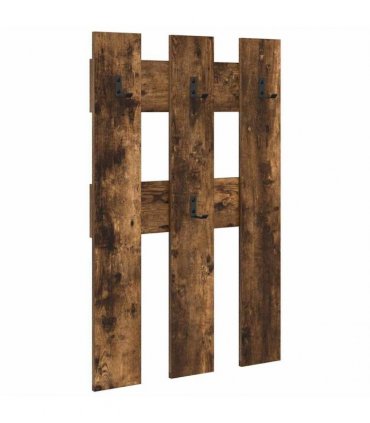 vidaXL Wall-Mounted Coat Rack Wall-mounted Smoked Oak 65 x 3 x 100 cm