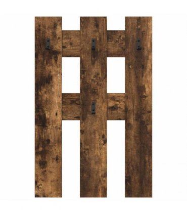 vidaXL Wall-Mounted Coat Rack Wall-mounted Smoked Oak 65 x 3 x 100 cm