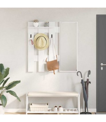 vidaXL Wall-Mounted Coat Rack White 100 x 10 x 100 cm Engineered wood