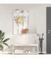vidaXL Wall-Mounted Coat Rack White 100 x 10 x 100 cm Engineered wood