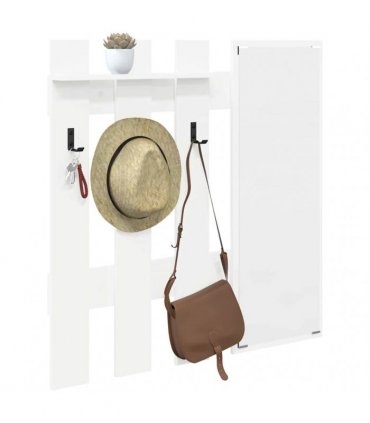 vidaXL Wall-Mounted Coat Rack White 100 x 10 x 100 cm Engineered wood