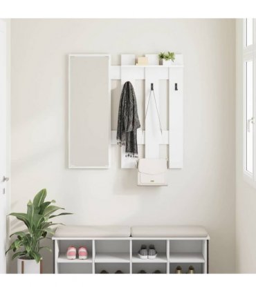 vidaXL Wall-Mounted Coat Rack White 100 x 10 x 100 cm Engineered wood