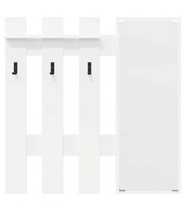 vidaXL Wall-Mounted Coat Rack White 100 x 10 x 100 cm Engineered wood
