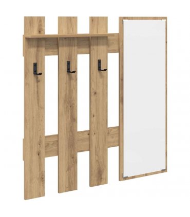 vidaXL Wall-Mounted Coat Rack Artisan Oak 100 x 10 x 100 cm