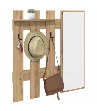 vidaXL Wall-Mounted Coat Rack Artisan Oak 100 x 10 x 100 cm