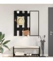 vidaXL Wall-Mounted Coat Rack Wall-mounted Black Oak 100 x 10 x 100 cm