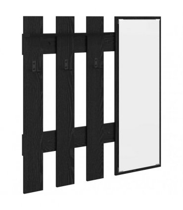 vidaXL Wall-Mounted Coat Rack Wall-mounted Black Oak 100 x 10 x 100 cm