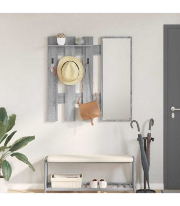 vidaXL Wall-Mounted Coat Rack Grey Sonoma 100 x 10 x 100 cm