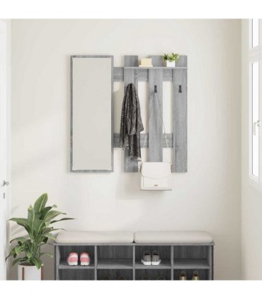 vidaXL Wall-Mounted Coat Rack Grey Sonoma 100 x 10 x 100 cm