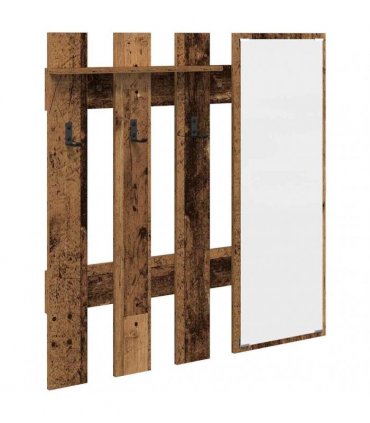 vidaXL Wall-Mounted Coat Rack Wall-mounted Old Wood 100 x 10 x 100 cm