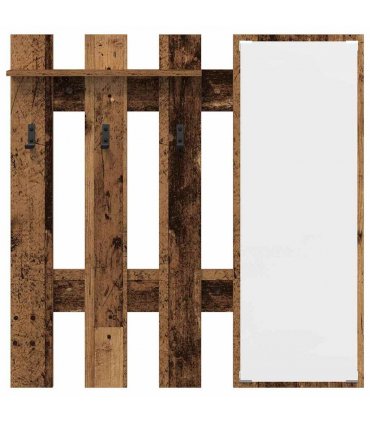 vidaXL Wall-Mounted Coat Rack Wall-mounted Old Wood 100 x 10 x 100 cm