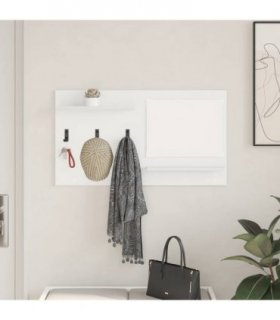 vidaXL Wall-Mounted Coat Rack White 90 x 10 x 50 cm Engineered wood