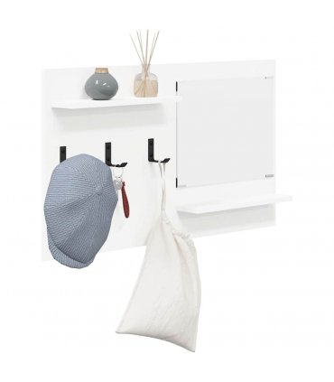 vidaXL Wall-Mounted Coat Rack White 90 x 10 x 50 cm Engineered wood