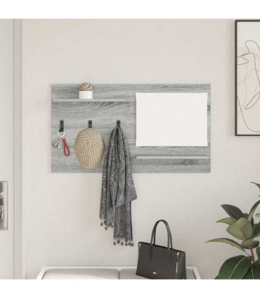 vidaXL Wall-Mounted Coat Rack with Shelf Grey Sonoma 90 x 10 x 50 cm