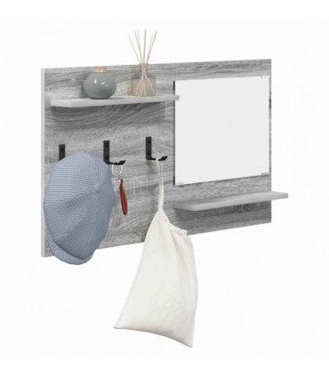 vidaXL Wall-Mounted Coat Rack with Shelf Grey Sonoma 90 x 10 x 50 cm