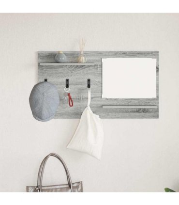vidaXL Wall-Mounted Coat Rack with Shelf Grey Sonoma 90 x 10 x 50 cm