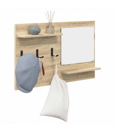 vidaXL Wall-Mounted Coat Rack with Shelf Sonoma Oak 90 x 10 x 50 cm