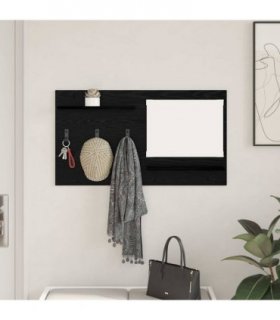 vidaXL Wall-Mounted Coat Rack with Shelf Black Oak 90 x 10 x 50 cm