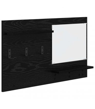 vidaXL Wall-Mounted Coat Rack with Shelf Black Oak 90 x 10 x 50 cm