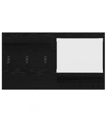 vidaXL Wall-Mounted Coat Rack with Shelf Black Oak 90 x 10 x 50 cm