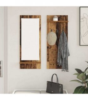 vidaXL Wall-Mounted Coat Rack Old Wood 70 x 10 x 90 cm Engineered wood